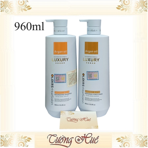Cặp Gội Xả Phục Hồi Tóc Cao Cấp Olexrs+ HairSalon Luxury Argan Oil Pearl Essence Shampoo & Conditioner