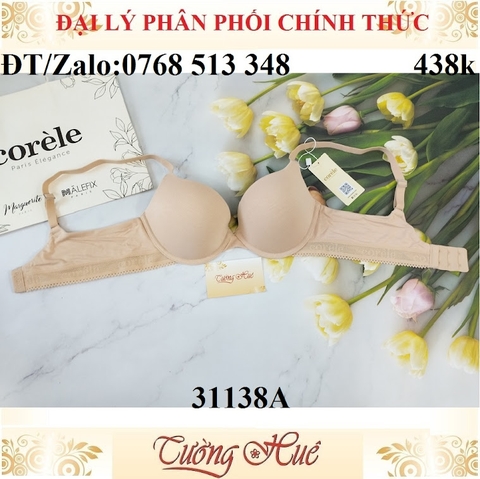 Áo lót nữ Corèle V. Just Bambo 31138A mút vừa trơn, lưng bảng to.