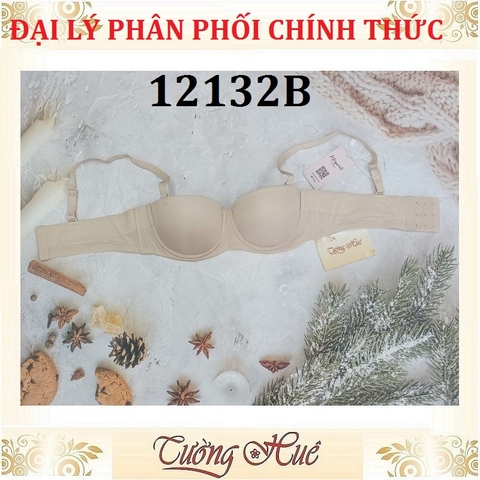 Áo Lót Nữ Marguerite 12132B Có Gọng Cúp Ngang Trơn Mút Vừa 2.5cm 3 Móc Cài.