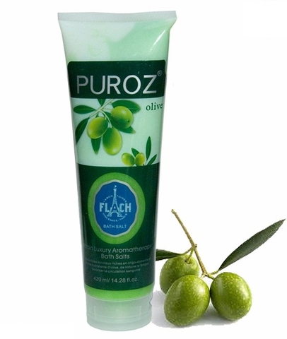 Muối Tắm PUROZ Olive Tẩy Thâm Đen - 420ml.