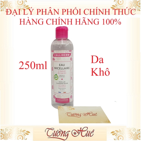 Nước tẩy trang Calliderm Micellar Cleansing Water with Organic Rose Extract - Da khô