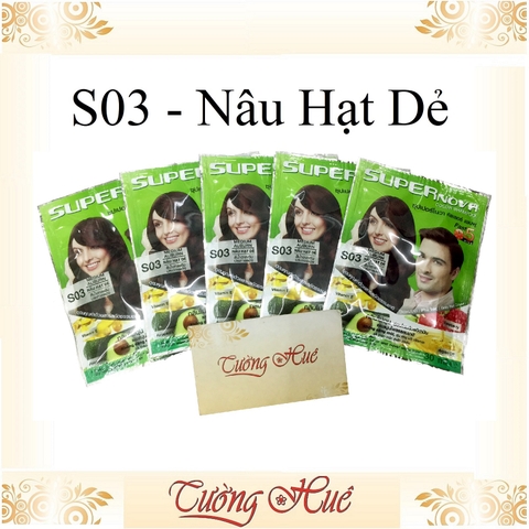 Bộ 5 Gói gội nhuộm thảo dược Super Nova Thái Lan Color Shampoo - 30ml x 5