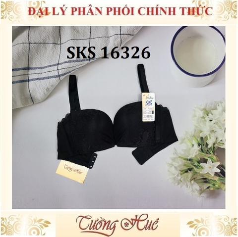 Áo lót nữ Darlin SKS 16326 Không Gọng Mút Mỏng Ren Xẻ V Sâu Phối Lưng Lưới Bảng Vừa 3 Móc Cài.