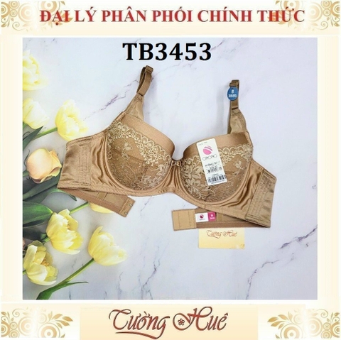 Áo Lót Nữ Thái Lan ONONO TB3453/ OB8453 Có Gọng Mút Mỏng Trơn Phối Ren 2 Móc Cài.