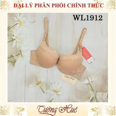 Áo lót nữ Lotus WL1912 Có Gọng Phối Ren Nâng Ngực 4cm.