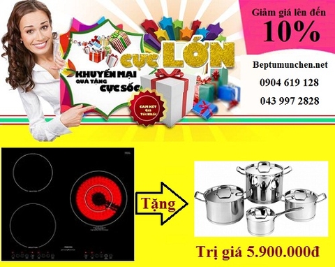 Tặng ngay bộ nồi Munchen trị giá 5900000đ khi mua bếp điện từ Munchen QA 300I