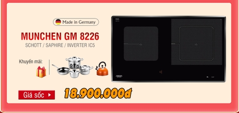 Bếp Munchen GM8226 giảm ngay 800k khi làm các bước này