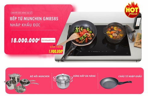 Sắp đến lễ lớn, bếp từ Munchen GM 8585 giảm giá sập sàn 1.9 triệu , ngại gì không mua?