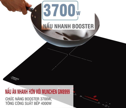 Tìm hiểu chức năng Booster trên bếp từ Munchen GM 8999