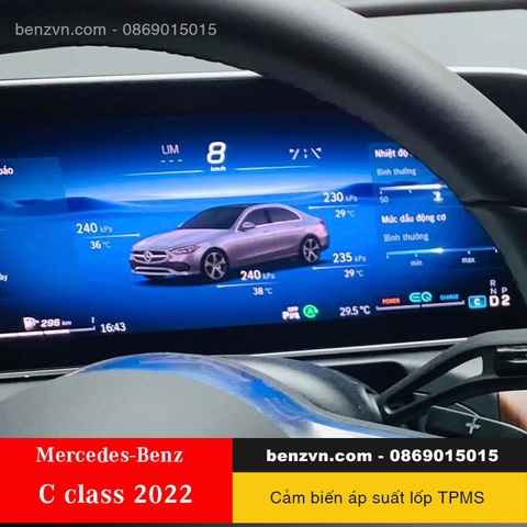 Cảm biến áp suất lốp chính hãng cho Mercedes C300, C200 plus sx 2022