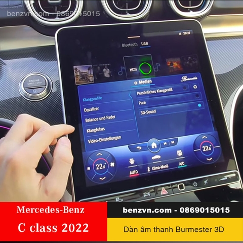 Dàn âm thanh Burmester 3D cho Mercedes C200, C300 all new 2022