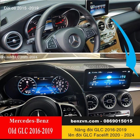 Nâng cấp màn hình Mercedes-benz GLC 2016-2019 lên đời Facelift 2020-2024