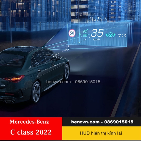 HUD hiển thị kính lái cho Mercedes C300 All new 2022
