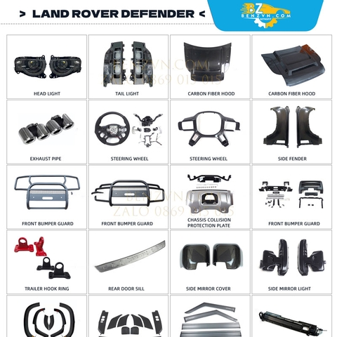 Phụ kiện cho xe Land Rover Defender