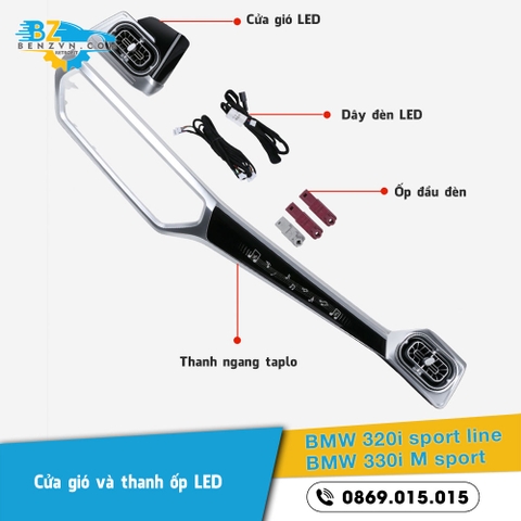 Thanh ốp cửa gió LED cho xe BMW 320i sport line, 330i M sport