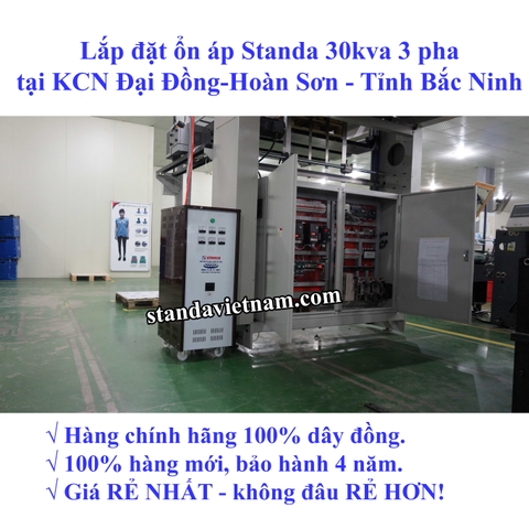 Lắp đặt ổn áp Standa 30kva 3 pha tại KCN Đại Đồng-Hoàn Sơn