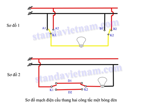 Sơ đồ mạch điện cầu thang đơn giản, dễ lắp khuyến mại Ổn áp Litanda thế hệ mới 2020