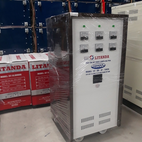 Ổn Áp Litanda 15KVA 3 Pha Dải 160V-430V Dây Đồng 100% Giá Tại Nhà Máy