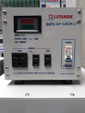 Biến Áp Cách Ly Litanda 1KVA Dây Đồng Chính Hãng 100%