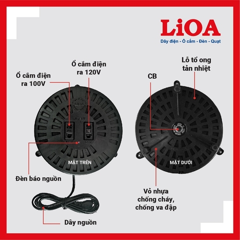 Bộ Đổi Nguồn LIOA 120V 110V 100V Cho Đồ Điện Nhật, Mỹ Giá Gốc