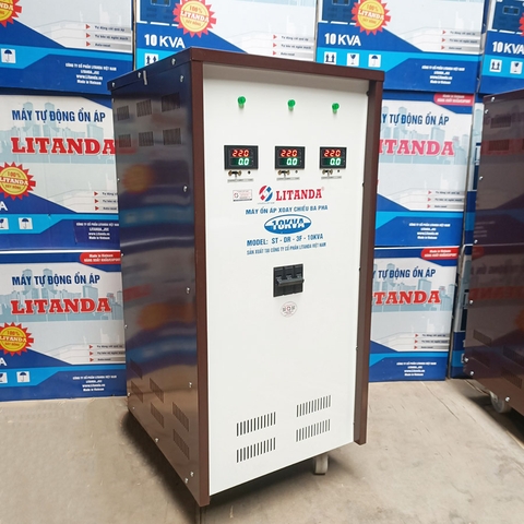 Ổn Áp 10KVA 3 Pha Dải 160V-430V Litanda 10KW New 2022 Đồng Hồ Điện Tử