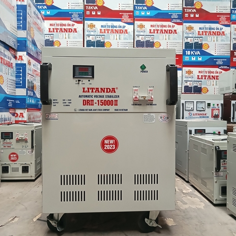 Ổn Áp 15KVA 1 Pha Dải 50V-250V Litanda NEW 2023 Đồng Hồ Led Điện Tử