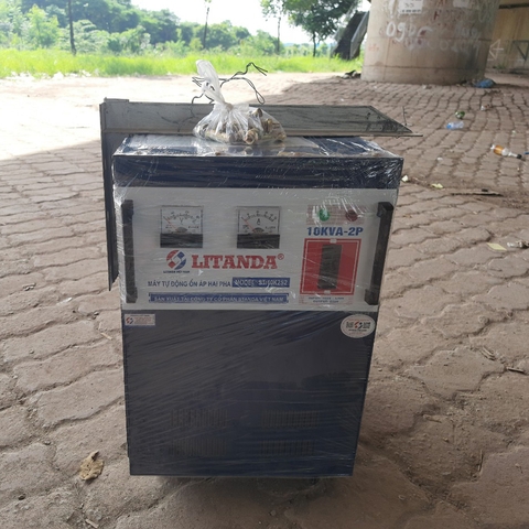 Ổn Áp 2 Pha Lửa 10KVA Litanda Dây Đồng Dùng Cho Điện 3 Pha Quá Yếu