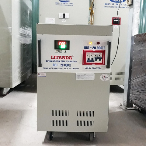 Ổn áp 20KVA 1 Pha 20KW Litanda DRI-20000 II Dải 90V-250V NEW 2022