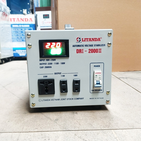 Ổn Áp 2KVA 1 Pha DRI-2000 II Litanda NEW 2022 Đồng Hồ Số Giá Bao Nhiêu