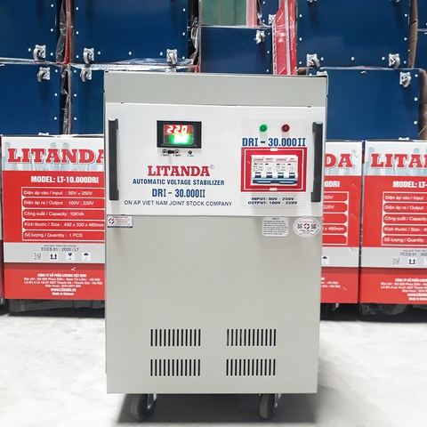 Ổn Áp 30KVA 1 Pha Dải 90V-250V Litanda Dây Đồng Chính Hãng Đồng Hồ Số