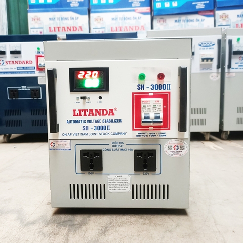 Ổn Áp 3KVA 1 Pha Dải 150V~250V LiTanda SH-3000II NEW Dây Đồng Giá Tốt