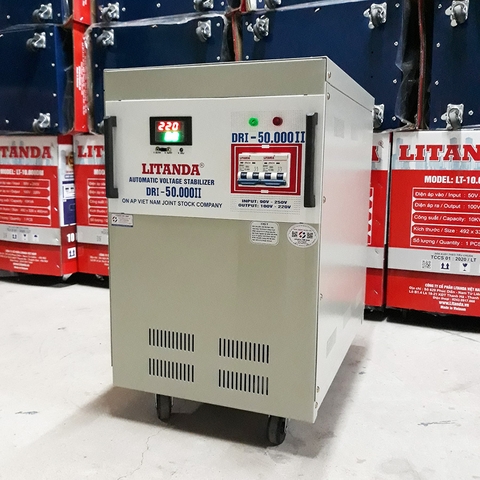 Ổn Áp 50KVA 1 Pha Dải 90V-250V Litanda NEW 2022 Đồng Hồ Số Điện Tử