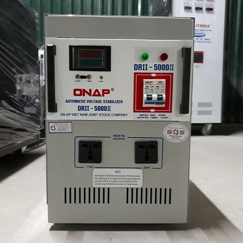 Ổn Áp DRII-5000 II 1 Pha Lioa 5KVA 5KW Đời Mới Đồng Hồ Led Điện Tử