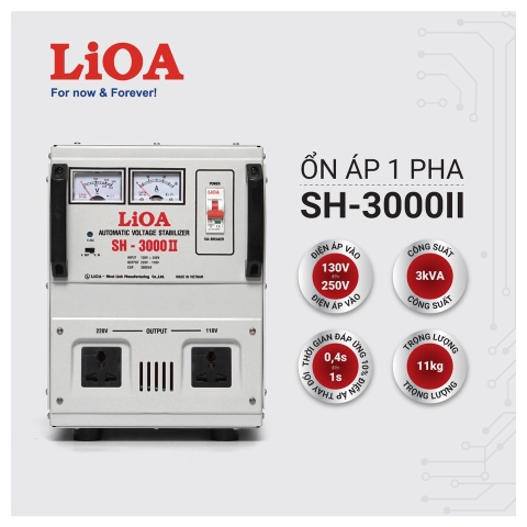 Ổn Áp Lioa 3000VA 1 Pha SH-3000II DRI-3000II DRII-3000II Giá Bao Nhiêu