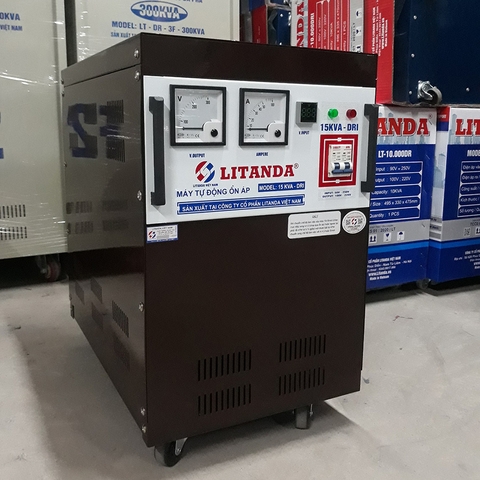 Ổn Áp Lioa Litanda 15KVA-DRI Dải 50V-250V Mới 2 Aptomat Đồng Hồ Số