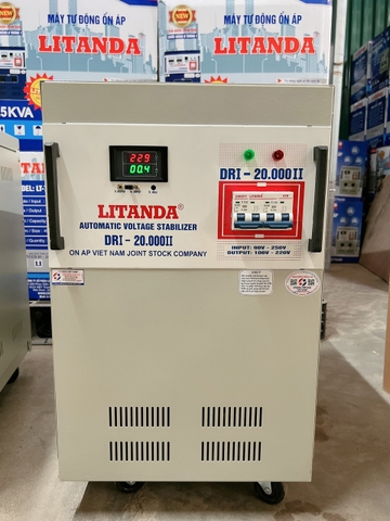 Ổn áp Standa 20kva cho quán nét Đổi Tên Ổn Áp Litanda 20KVA-DRI dải 50