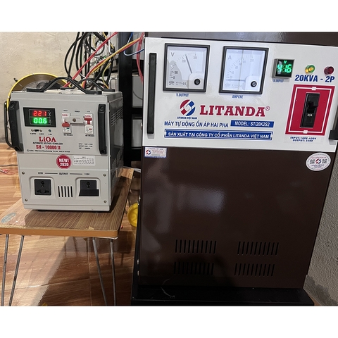 Ổn áp Litanda 20KVA 2 Pha Lửa Kết Hợp Ổn Áp Lioa SH-10000 II