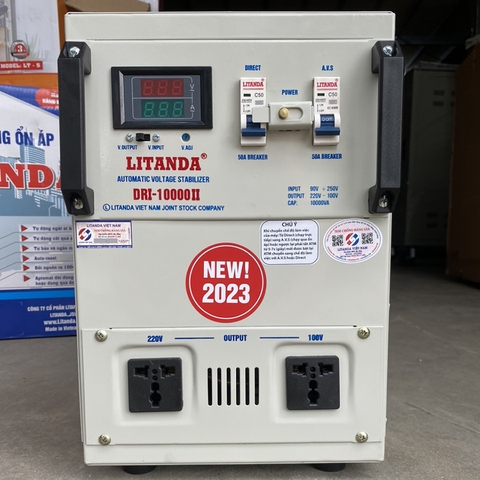 Ổn Áp Litanda DRI-10000 II 10KVA Dải 90V-250V 10KW 1 Pha NEW 2023