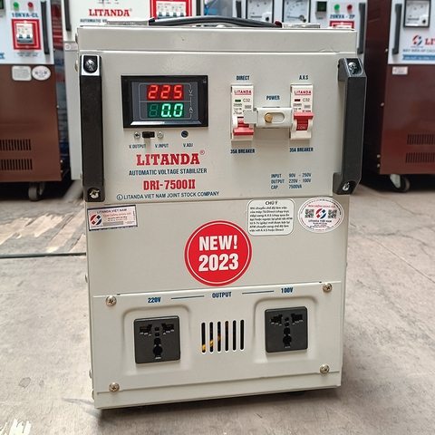 Ổn Áp Litanda DRI-7500 II 7.5KVA Dải 90V-250V 7.5KW NEW 2023 Dây Đồng