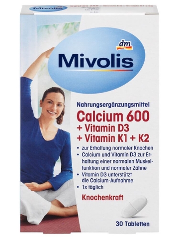 VIÊN UỐNG MIVOLIS CALCIUM 600 + Vitamin D3 + K