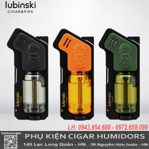 Bật Lửa Khò 2 Tia Lubinski YJA-10068 | Đa Chức Năng, Chính Hãng, Có Đục Cigar