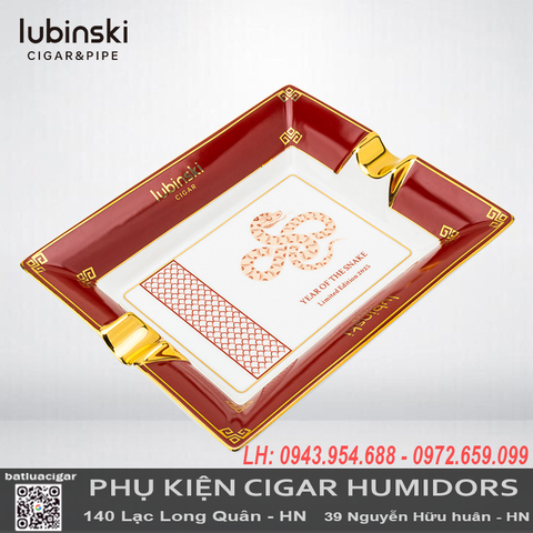 Gạt Tàn Cigar 2 Điếu Lubinski YJA-20045 – Phiên Bản Giới Hạn Năm Rắn, Sứ Cao Cấp, Sang Trọng