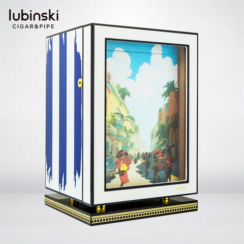 Hộp Bảo Quản Cigar Lubinski YJA-60042 – Gỗ Tuyết Tùng 3 Tầng, Phong Cách Cuba, Đồng Hồ Điện Tử, Sức Chứa Lớn, Chính Hãng