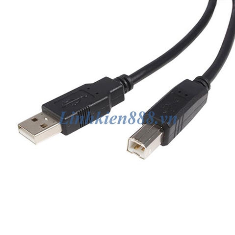 Cáp USB kiểu A sang USB kiểu B màu đen dài 3m kết nối máy in