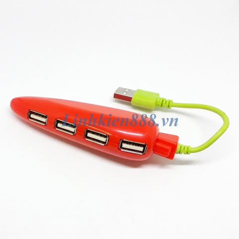 Hub chia USB 2.0 1 cổng ra 4 cổng hình quả cà rốt