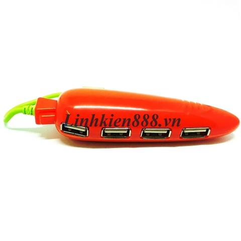 Hub chia USB 2.0 1 cổng ra 4 cổng hình quả cà rốt
