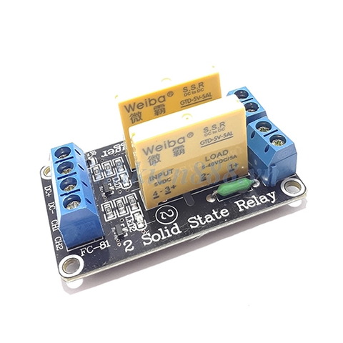 Module relay bán dẫn vào DC 3-32V ra DC 5V-40V 5A 2 kênh