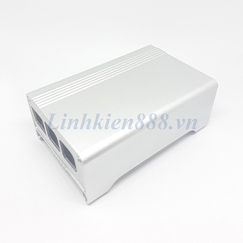 Vỏ hộp nhôm cho Raspberry Pi 2/3/3B+ màu bạc có quạt tản nhiệt
