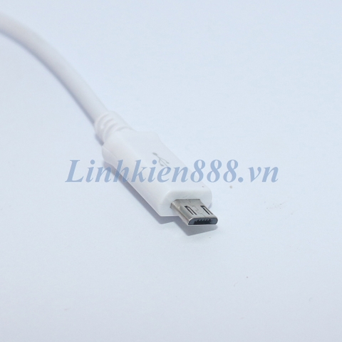 Cáp sạc điện thoại và data Micro USB 2.1A TPE màu trắng dài 1m