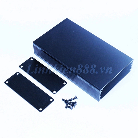 Vỏ hộp nhôm màu đen kích thước 110x64x23.5 mm